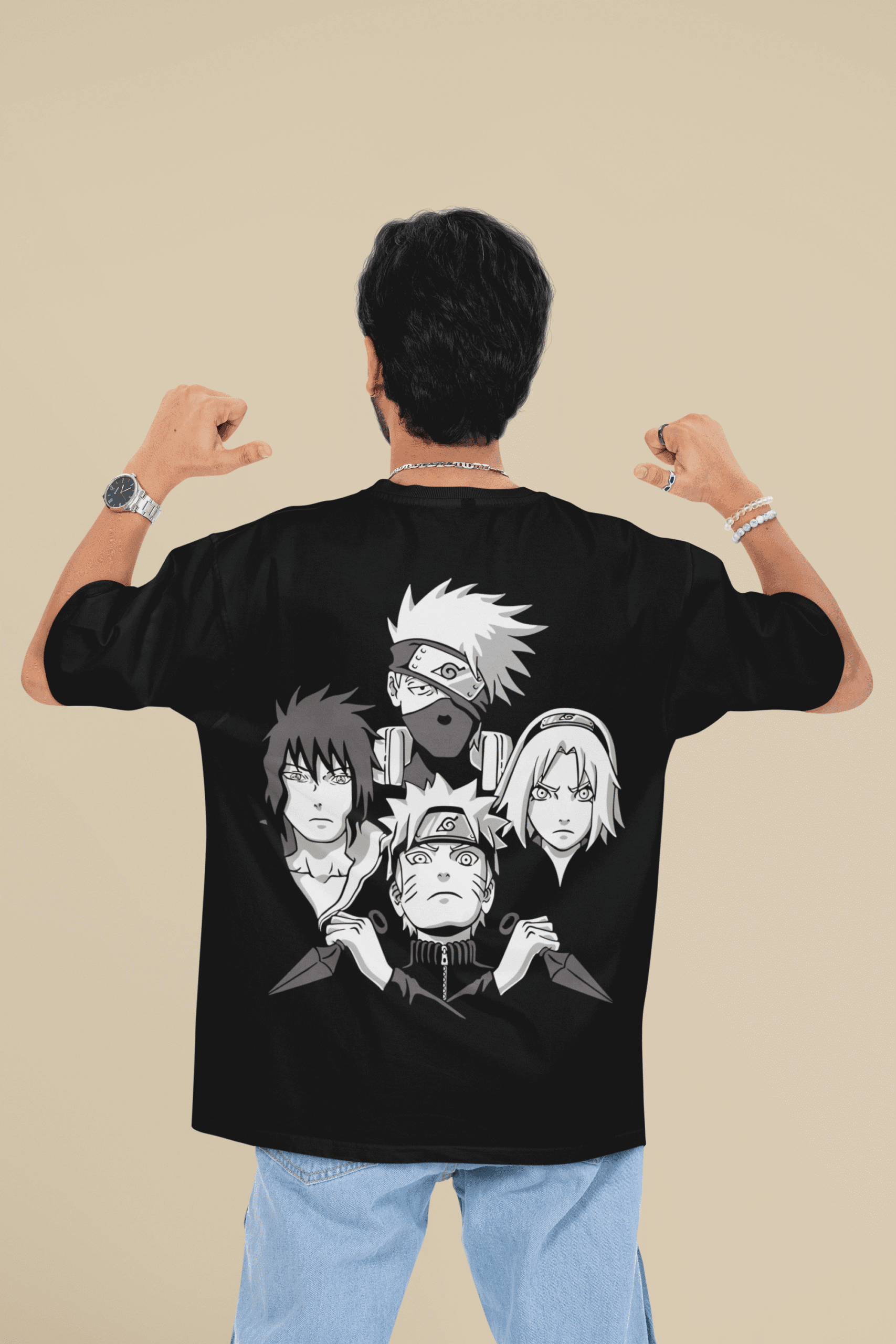 Leaf Legends Team 7 oversized anime streetwear tee Leaf Legends Team 7 oversized anime streetwear tee