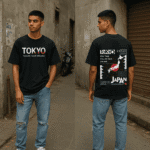 Urban oversized anime streetwear tee