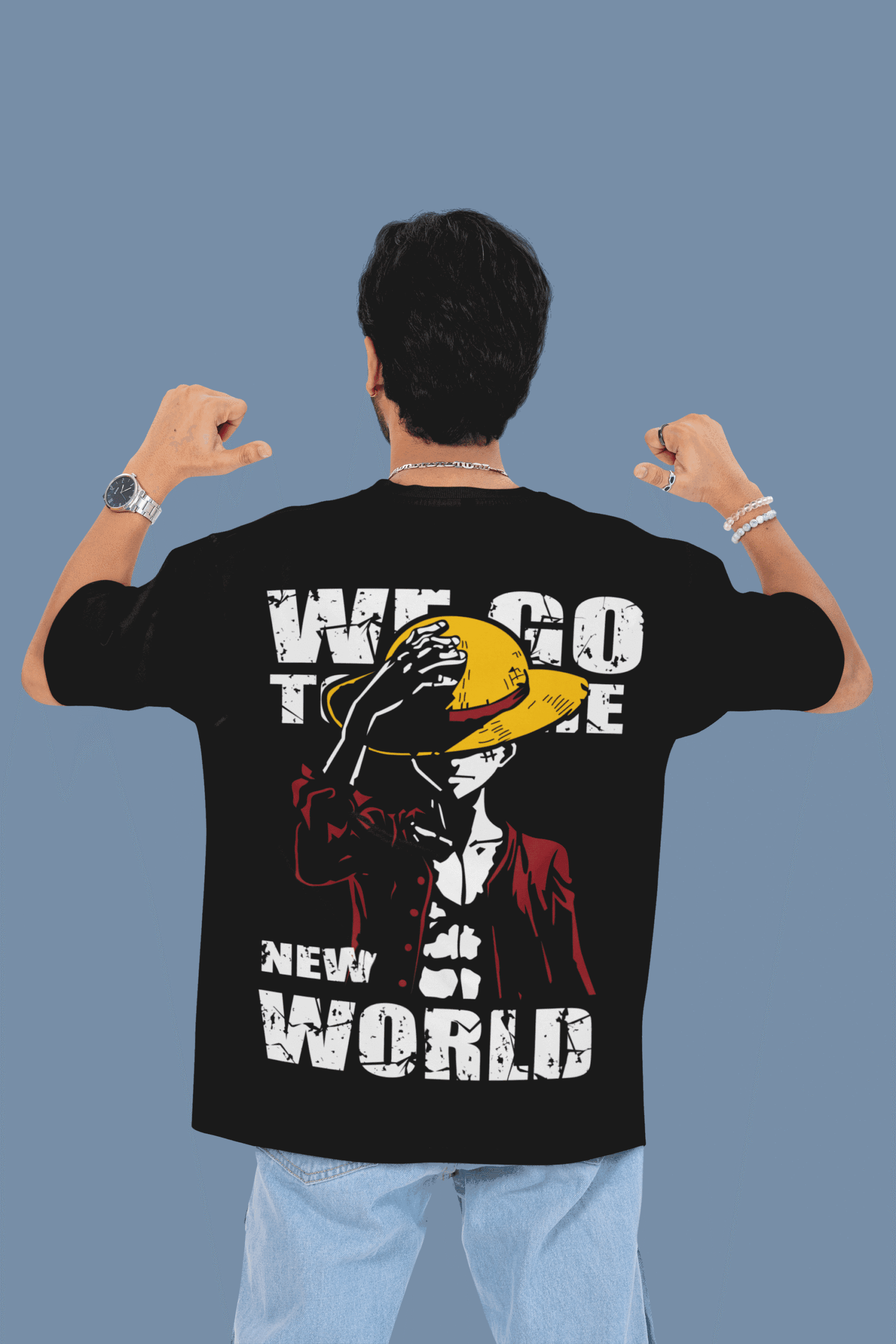 Sail to the New World Luffy oversized anime streetwear tee Sail to the New World Luffy oversized anime streetwear tee