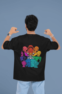 Straw Hat Pride Rainbow Crew oversized anime streetwear tee