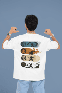 Balance the Elements Avatar oversized anime streetwear tee