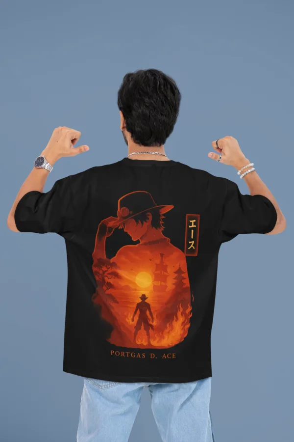 Fire Fist Legacy Ace Oversized Anime Tee