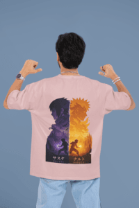 Naruto x Sasuke oversized anime streetwear tee