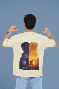 Naruto x Sasuke oversized anime streetwear tee