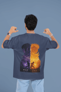 Naruto x Sasuke oversized anime streetwear tee