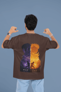 Naruto x Sasuke oversized anime streetwear tee