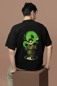 Panda Mastery Zen Warrior oversized anime streetwear tee
