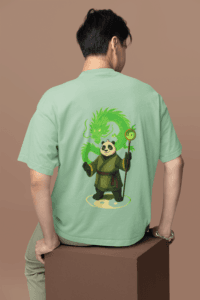 Panda Mastery Zen Warrior oversized anime streetwear tee
