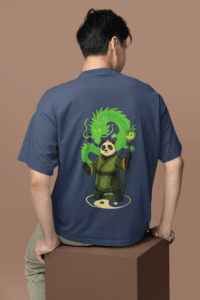Panda Mastery Zen Warrior oversized anime streetwear tee