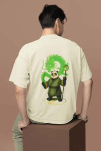 Panda Mastery Zen Warrior oversized anime streetwear tee