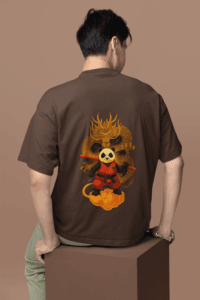 Dragon Warrior Panda oversized anime streetwear tee