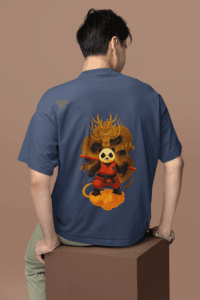 Dragon Warrior Panda oversized anime streetwear tee