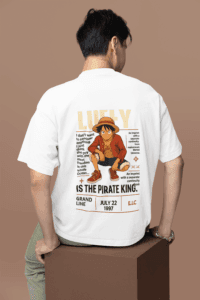 Freedom Over Everything Luffy Pirate King Tee oversized anime streetwear tee