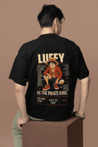 Freedom Over Everything Luffy Pirate King Tee oversized anime streetwear tee