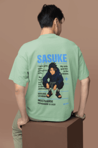 Sasuke Uchiha Dark Ambition oversized anime streetwear tee