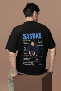 Sasuke Uchiha Dark Ambition oversized anime streetwear tee