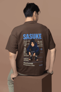 Sasuke Uchiha Dark Ambition oversized anime streetwear tee