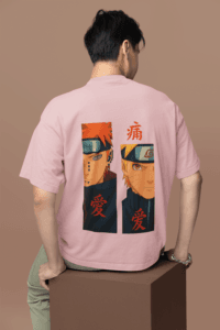 Naruto vs Pain oversized anime streetwear tee