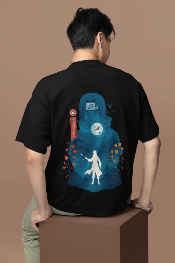 Itachi Tribute Legacy of Shadows oversized anime streetwear tee