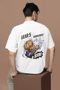 Gear 5 Awakened Luffy Punch oversized anime streetwear tee