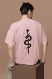 Rise of the Black Dragon Katana oversized anime streetwear tee