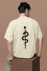 Rise of the Black Dragon Katana oversized anime streetwear tee