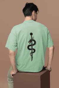 Rise of the Black Dragon Katana oversized anime streetwear tee