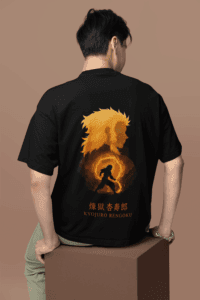 Blazing Heart Rengoku Oversized Tee anime oversized streetwear t shirt front and back design