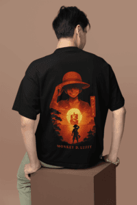 Future King Luffy Oversized Graphic Tee anime oversized streetwear t shirt front and back design