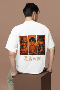 Brothers of the Flame One Piece Legacy Tee anime oversized streetwear t shirt front and back design