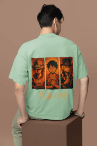Brothers of the Flame One Piece Legacy Tee anime oversized streetwear t shirt front and back design