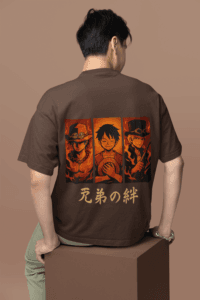 Brothers of the Flame One Piece Legacy Tee anime oversized streetwear t shirt front and back design