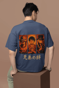Brothers of the Flame One Piece Legacy Tee anime oversized streetwear t shirt front and back design