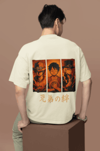 Brothers of the Flame One Piece Legacy Tee anime oversized streetwear t shirt front and back design