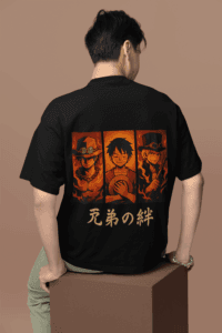 Brothers of the Flame One Piece Legacy Tee anime oversized streetwear t shirt front and back design