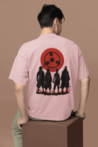 Eyes of the Uchiha Sharingan Oversized Tee anime oversized streetwear t shirt front and back design