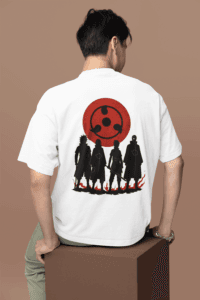 Eyes of the Uchiha Sharingan Oversized Tee anime oversized streetwear t shirt front and back design