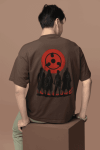 Eyes of the Uchiha Sharingan Oversized Tee anime oversized streetwear t shirt front and back design