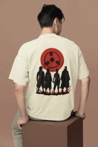 Eyes of the Uchiha Sharingan Oversized Tee anime oversized streetwear t shirt front and back design