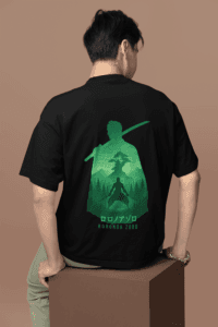No Regrets Zoro Oversized Graphic Tee anime oversized streetwear t shirt front and back design
