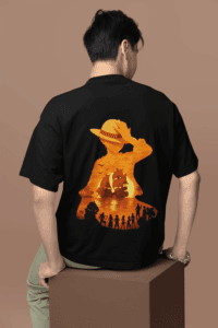 Pirate Legacy Straw Hat Crew Oversized Tee anime oversized streetwear t shirt front and back design