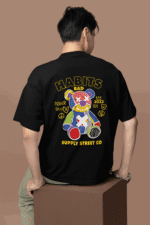Bad Habits Bear oversized anime streetwear tee
