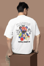 Bad Habits Bear oversized anime streetwear tee