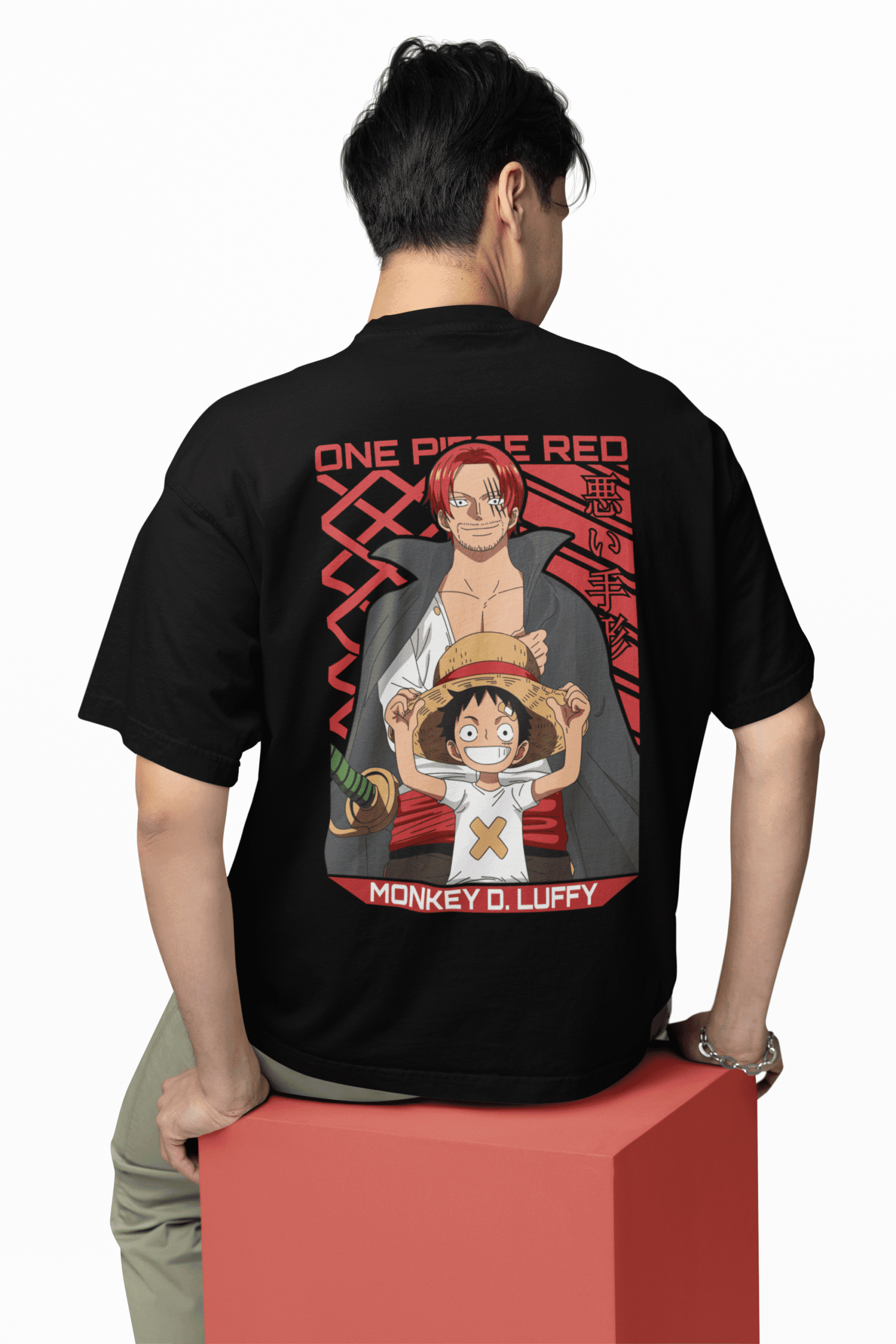 Inherited Will Shanks & Luffy oversized anime streetwear tee Inherited Will Shanks & Luffy oversized anime streetwear tee
