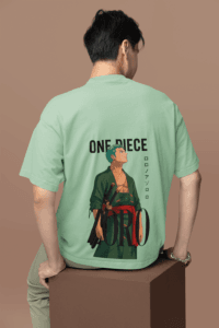Three Sword Resolve Zoro oversized anime streetwear tee