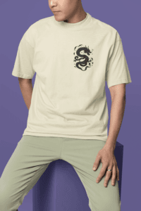 Rise of the Black Dragon Katana oversized anime streetwear tee