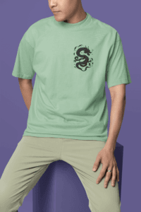 Rise of the Black Dragon Katana oversized anime streetwear tee