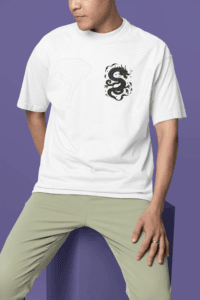 Rise of the Black Dragon Katana oversized anime streetwear tee