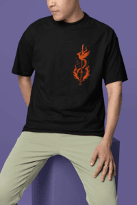 Blazing Heart Rengoku Oversized Tee anime oversized streetwear t shirt front and back design