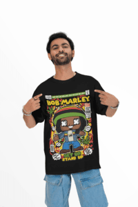One Love Legacy Bob Marley oversized anime streetwear tee